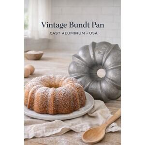 Vintage Cast Aluminum Bundt Pan 10” Fluted Cake Mold Northland USA Bakeware